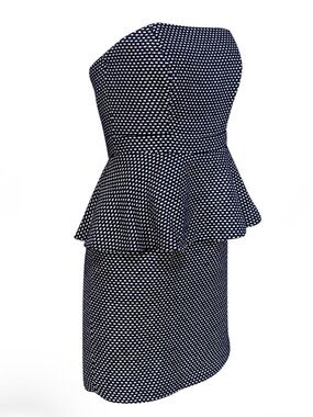 Shoshanna Natalya Strapless Peplum Dress Navy Blue Size 0
